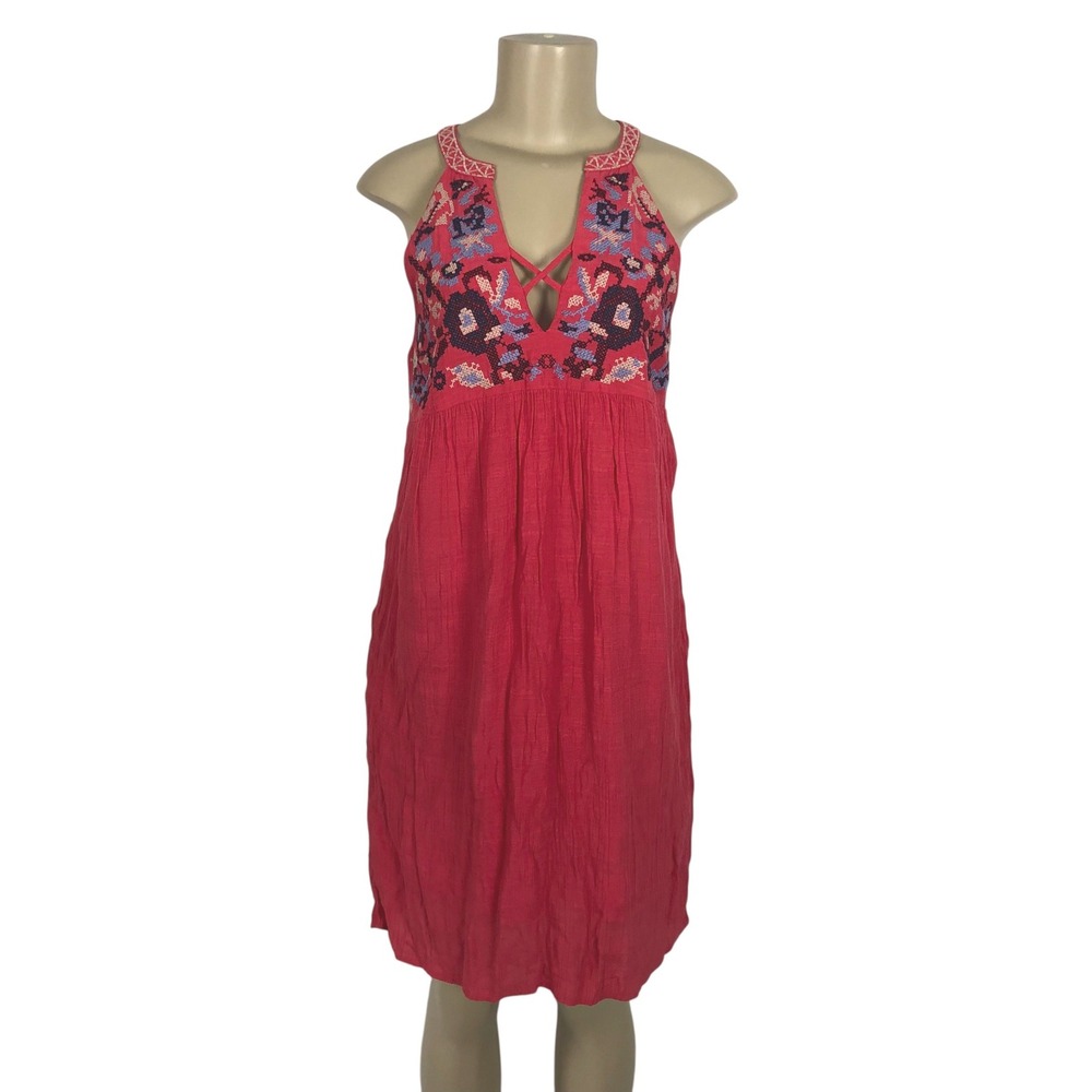 Anthropologie THML Embroidered Boho Tunic Dress Small Southwestern Cowgirl Aztec